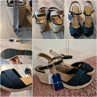 Tom tailor keilsandaletten Keilabsatz, 41/42, blau marine, cotton Bayern - Langenzenn Vorschau