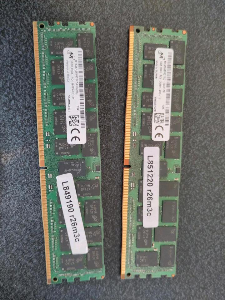 DDR4 RAM 2x 32 GB = 64 GB 2666 MTA36ASF4G72LZ 2G6D1QG Server in Höchstadt