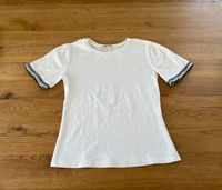 T-Shirt Zara Gr. M weiß beige Silber Glitzer Shirt Baden-Württemberg - Graben-Neudorf Vorschau
