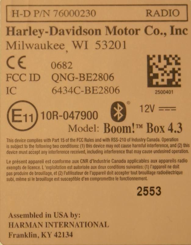 Harley Davidson original Radio standart HMI Boom Box 4,3 Touring in Aachen