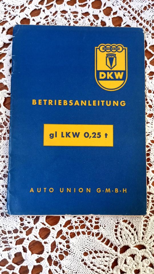 Betriebsanleitung für einen DKW gl LKW 0,25 t in Karlsruhe