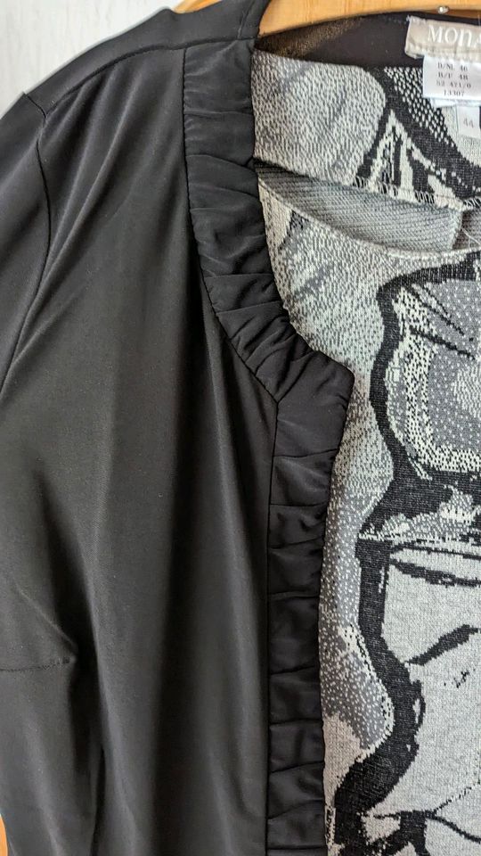 Damen Baumwoll Kleid grau Größe 44 + schwarzer Bolero 46 in Jesewitz