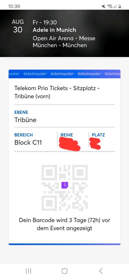 Ticket Adelle Konzert 30.08. C11 sofort inkl. Ticketmaster Konto in Bremen