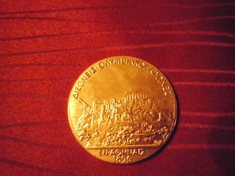 Medaille Nachbildung olympischer Wettkampfmedaille Athen 1896 in Chemnitz