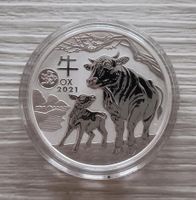 Australien Lunar III Ochse 2021 Silber 1oz. Privy Mark "Drache" Brandenburg - Beetzsee Vorschau