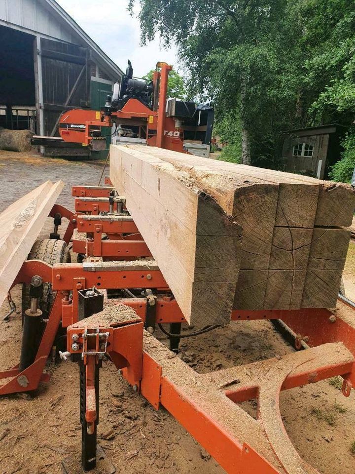 Mobiles Sägewerk Wood-Mizer Lohnschnitt Bretter Bohlen Kanthölzer in Kutenholz