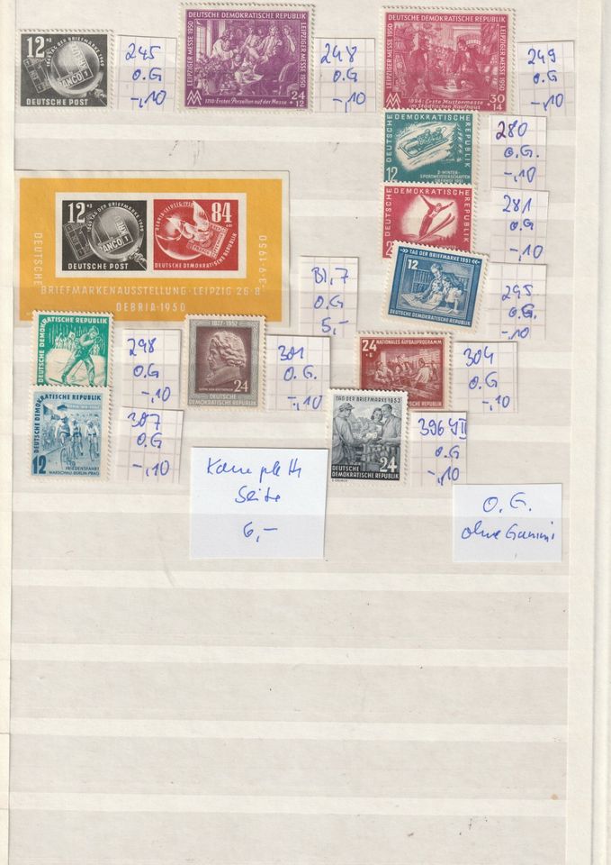 Briefmarken DDR Lückenfüller in Seegebiet Mansfelder Land