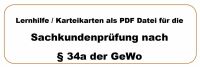 Sachkundeprüfung § 34a der GeWo - Digitale Karteikarten Lernhilfe Nordrhein-Westfalen - Mettmann Vorschau