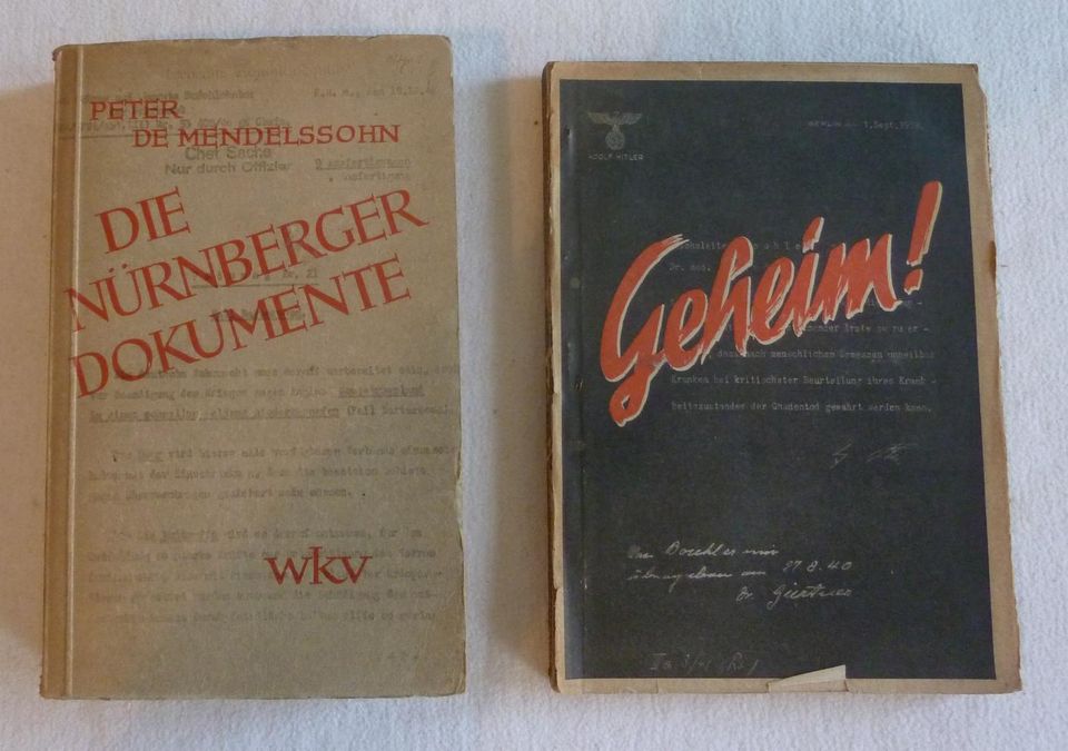 Nürnberger Kriegsverbrecherprozesse 3 Bücher 1946/47 in Bingen