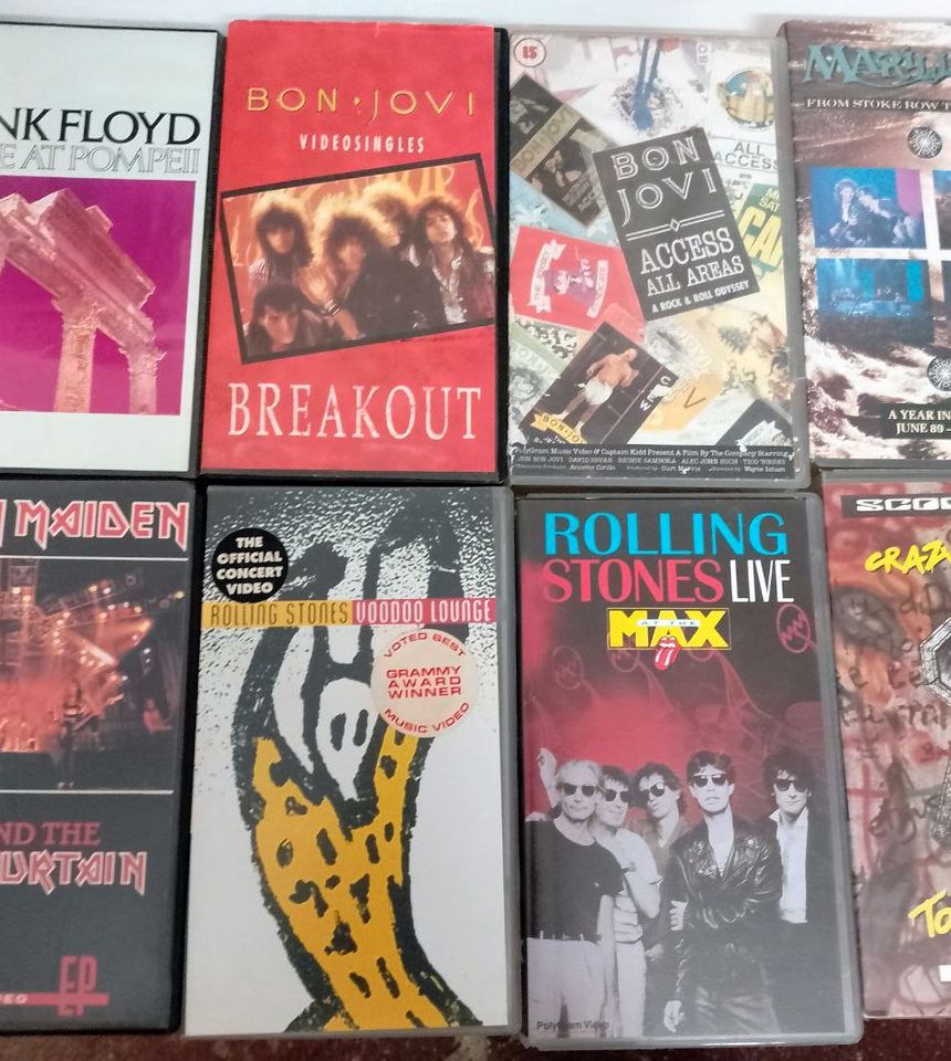 VHS-Videos: Rolling Stones,Iron Maiden,Pink Floyd,Scorpions u.a. in Wangelnstedt