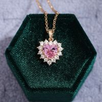 Gold Herz Pink Rosa mit Steinen Schmuck Kette Anhänger Niedersachsen - Wollershausen Vorschau