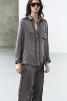 Zara Bluse langes Hemd Satin Perlen Glitzer Gr. M Neu NP: 70€ Hessen - Maintal Vorschau