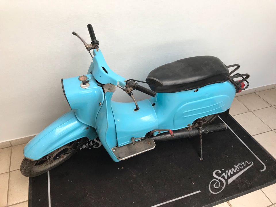 Simson KR51/1 Schwalbe Blau 1978 60km/h Papiere Versand Motor * in Calbe (Saale)