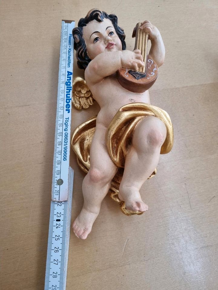 PUTTEN ENGEL HOLZ HANDGESCHNITZT HEILIGENFIGUR ALT DEKO KUNST RAR in Kumhausen