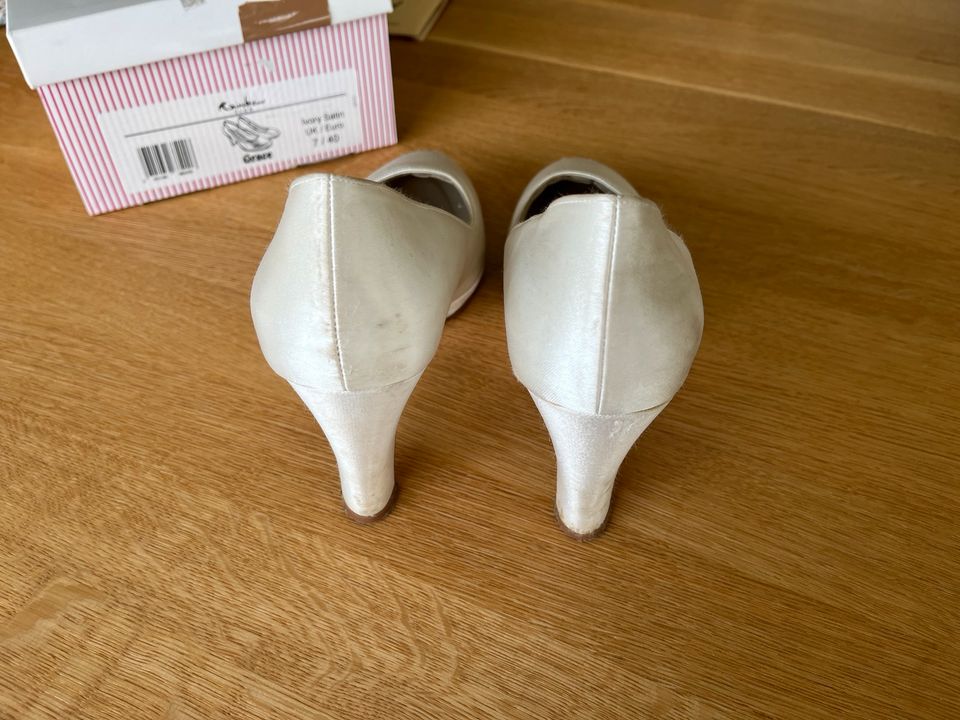 Rainbow Brautschuhe Hochzeit gr 40 Grace ivory Satin in Molzhain