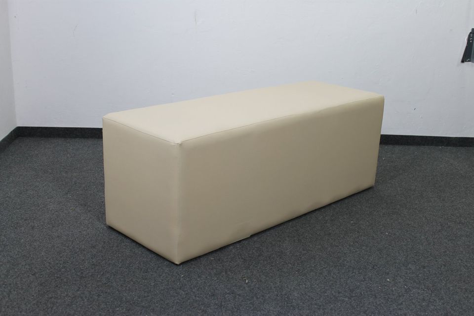 Hocker Kunstleder beige 120 cm, Sitzbank ohne Rückenlehne günstig in Ebersdorf