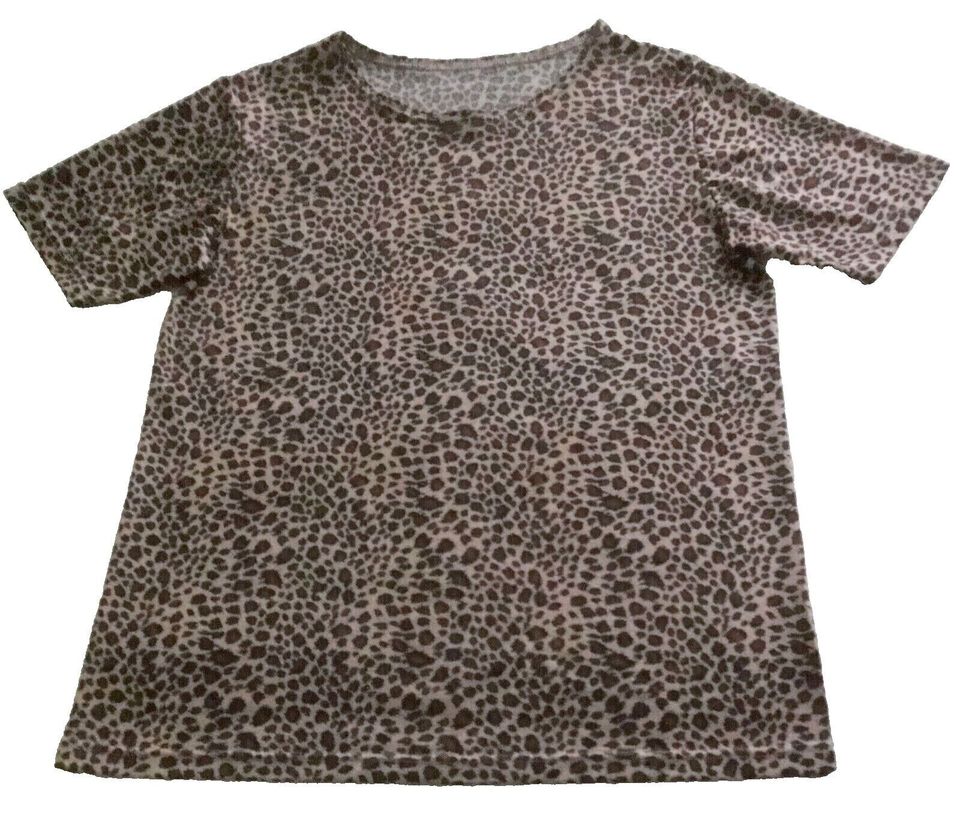 Bluse Top Shirt Kurzarm XL/XXL 42-44 Beige-Braun Animal Print Leo in Lübeck