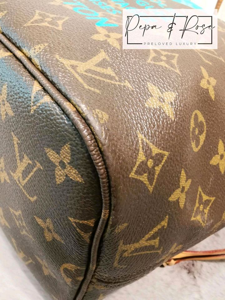 Louis Vuitton Neverfull V Türkis M41601 Tasche Shopper in München