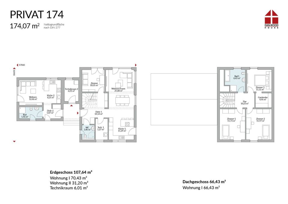 DAN-WOOD Zweifamilienhaus Privat 174 auf sonnigem Grundstück als EH40 in Sonneberg
