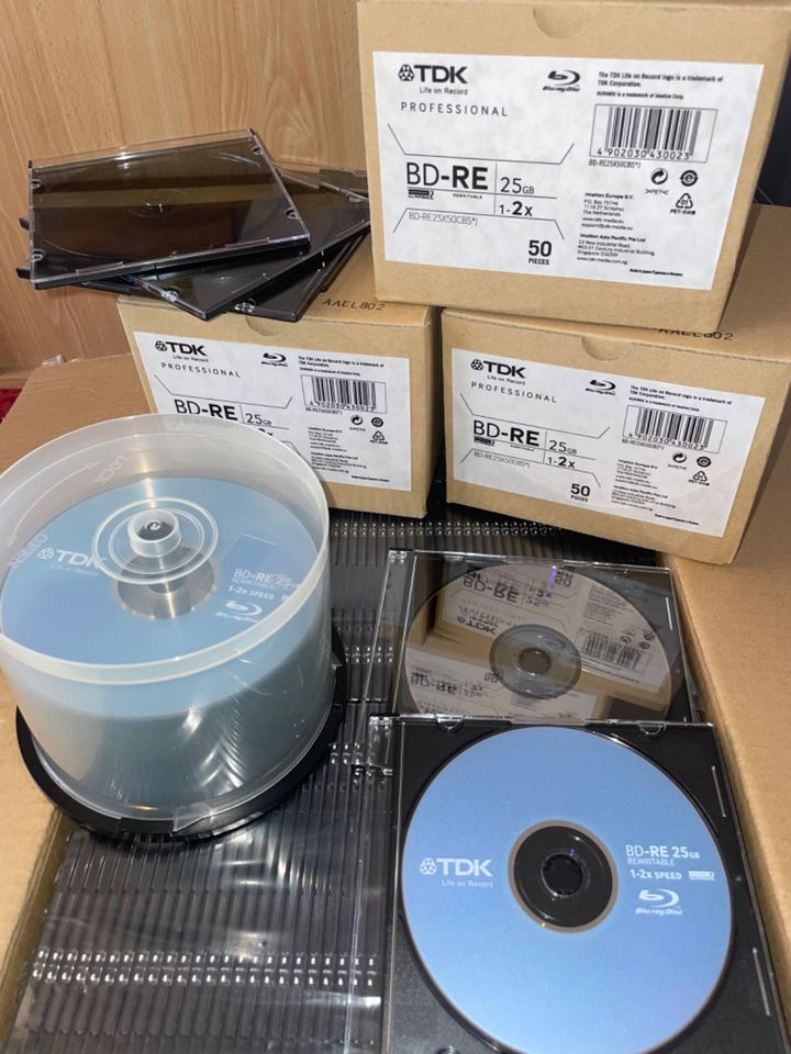 180 TDK Bluray Rohlinge 25 GB wiederbeschreibbar NEU Disc Disk in Dortmund