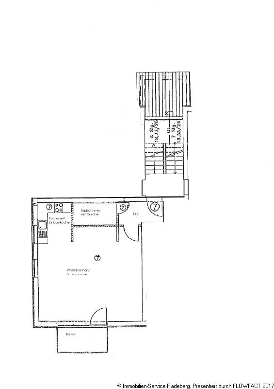 Single-Wohnung in ruhiger Lage mit Balkon und Einbauküche in Radeberg