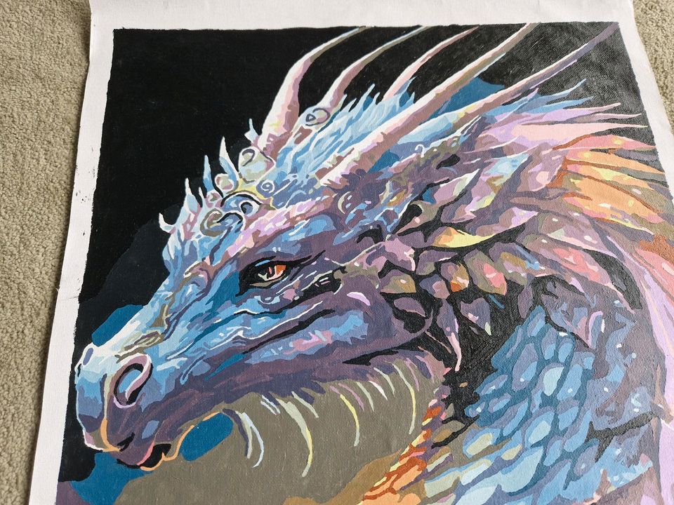 Fertiges malen nach zahlen Bild Drache bunt fantasy Gemälde in Berlin