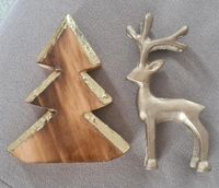 Weihnachtsdeko Baum und Hirsch Holz Metall Gold Baden-Württemberg - Heidelberg Vorschau