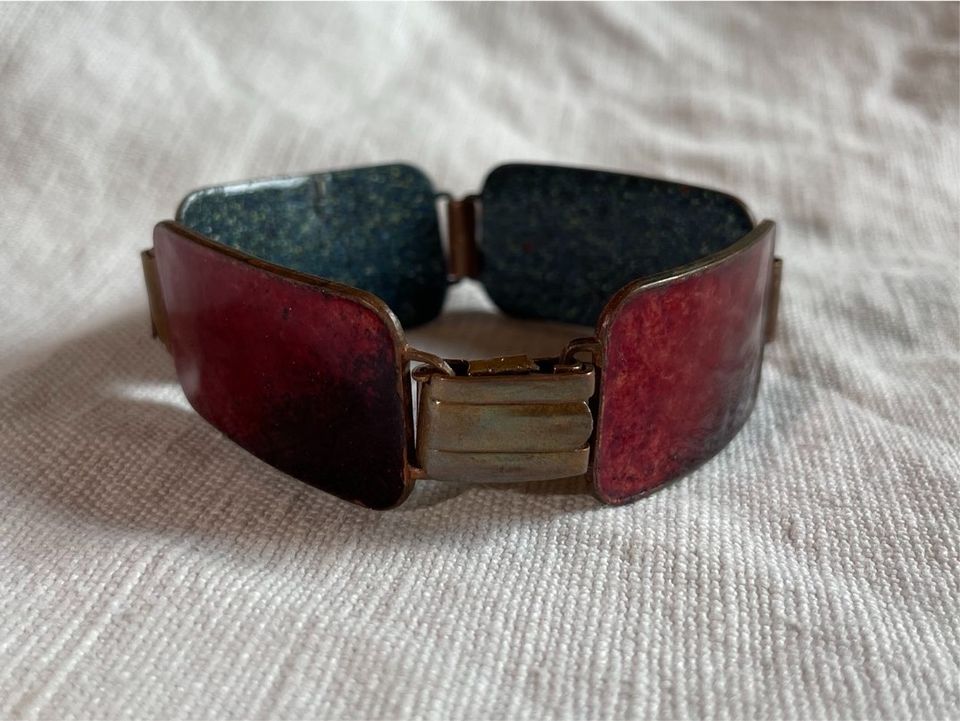 60er 70er Emaille Armband rot in Katzenelnbogen