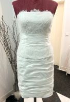 Brautkleid Kleid Hochzeit Standesamt kurz eng gerafft Spitze Gr.M Bayern - Rednitzhembach Vorschau