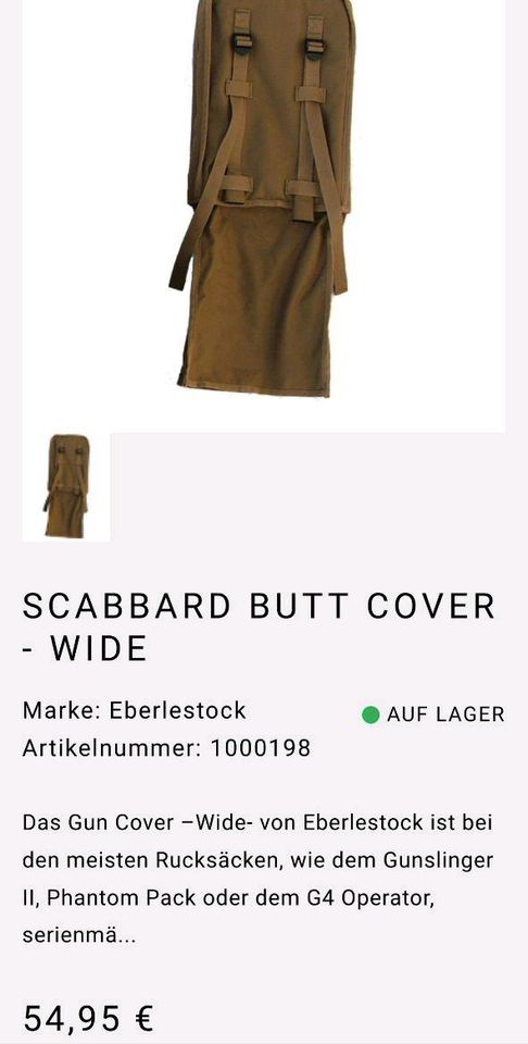 Eberlestock Gun Scabbard Butt Cover WIDE Waffenschutz SpezKr IDZ in Ottendorf-Okrilla