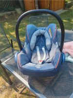 Babyschale Maxi Cosi blau/Jeansstoff, Autositz Pebble  mit Decke Brandenburg - Schollene Vorschau