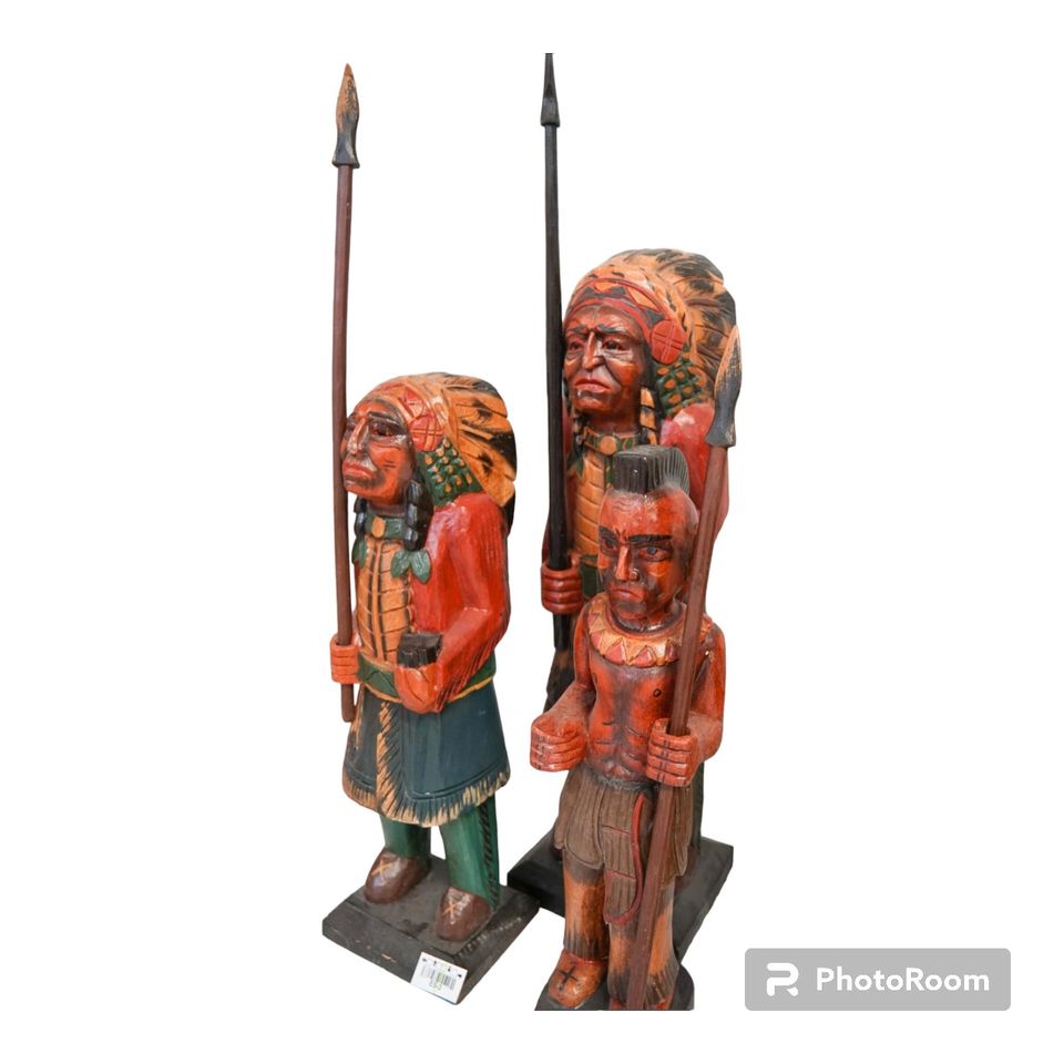 Indianer Holz Skulptur Figur massiv Statue Handarbeit in Berlin