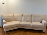 Beige Velour-Couch, 3-Sitzer mit verlängertem Seitenteil Hessen - Frankenberg (Eder) Vorschau