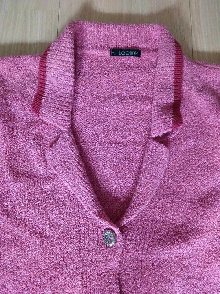 LEETINK Strickjacke Tracht pink rot Edelweiß Knöpfe Silber janker in Düsseldorf