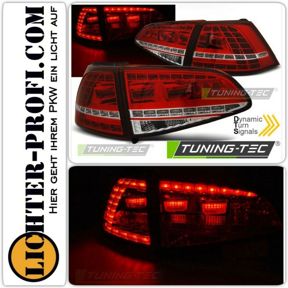 Led Rückleuchten dynamisch rot weiß für VW Golf 7 VII Limo 12-17 in Calden