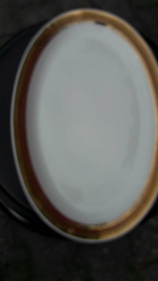 Platte Porzellan oval  mit Goldrand von Colditz in Karlshuld