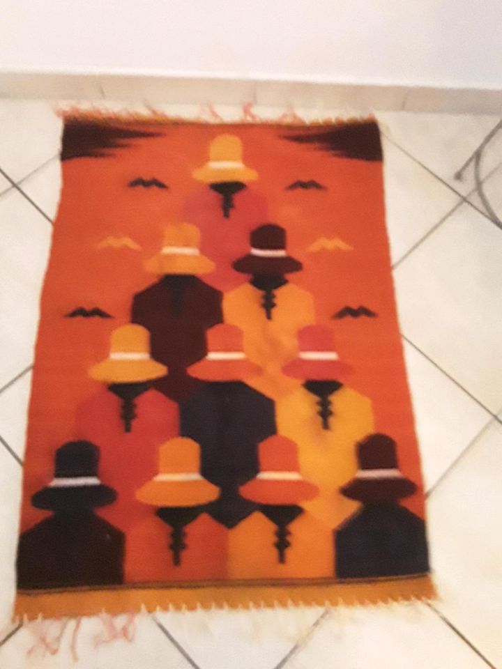 Handgewebter Teppich aus Peru ,Kelim ,63 x 90 cm. in Mainz