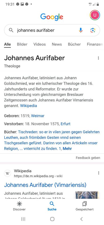 Buch, Luthers Tischreden,Johannes Aurifaber in Düsseldorf