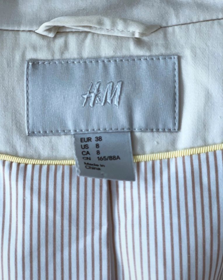 H&M Blazer kurz 3/4 Arm kurze Jacke nude Größe 38 in Rostock