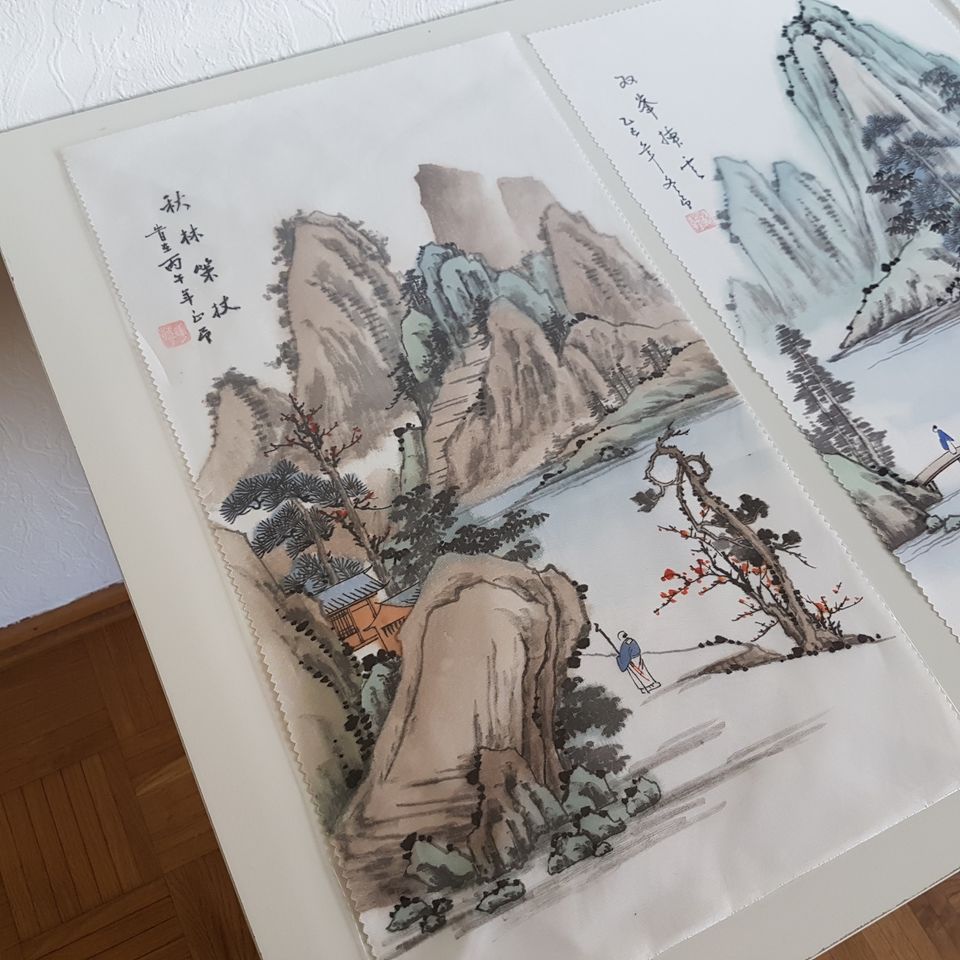 Bild Gemälde China Taiwan Kunst Tiger Gebirge Berg Wasser Tusche in Düsseldorf