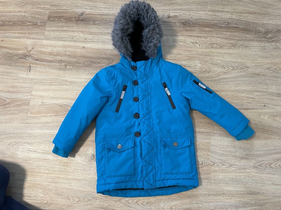 Winterjacke Parka blau schwarz Kapuze 98 Topolino warm in Dissen am Teutoburger Wald