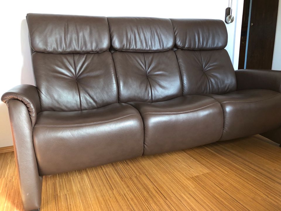 3-Sitzer Sofa Couch Leder braun von Himolla in Hannover