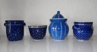 Bürgel Keramik Topf Dose Schalen blau weiß alt Handarbeit aus DDR Thüringen - Hermsdorf Vorschau