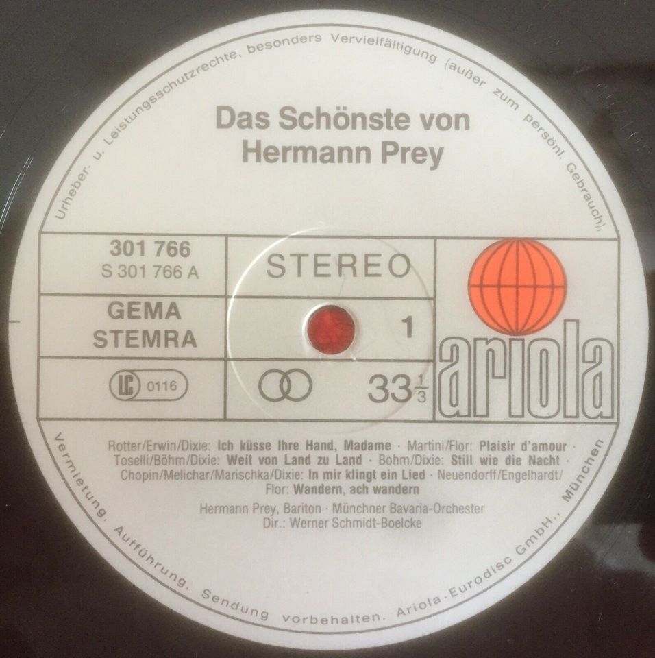 2 LP Schallplatte Vinyl Das Schönste von Hermann Prey in Ludwigshafen