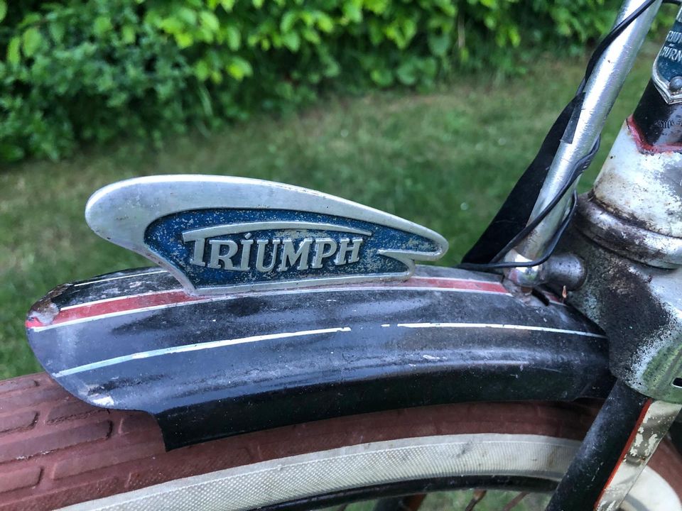 Triumph Oldtimer Rad für Damen mit Brooks-Sattel in Fürstenfeldbruck