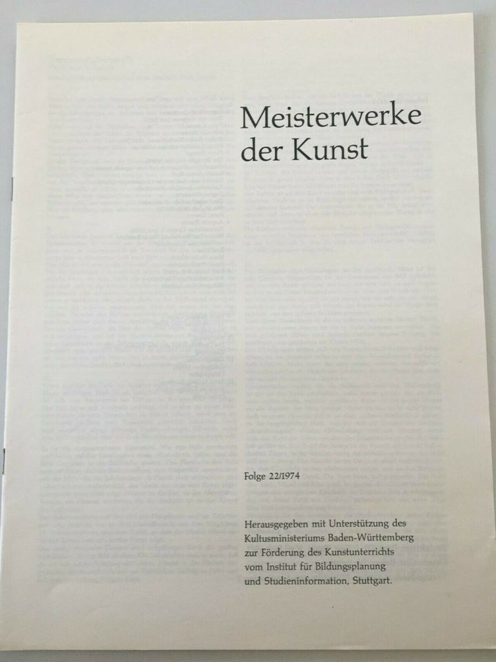MEISTERWERKE DER KUNST FOLGE 22 VON 1974 Paul Klee Rembrandt Kirc in Köngen
