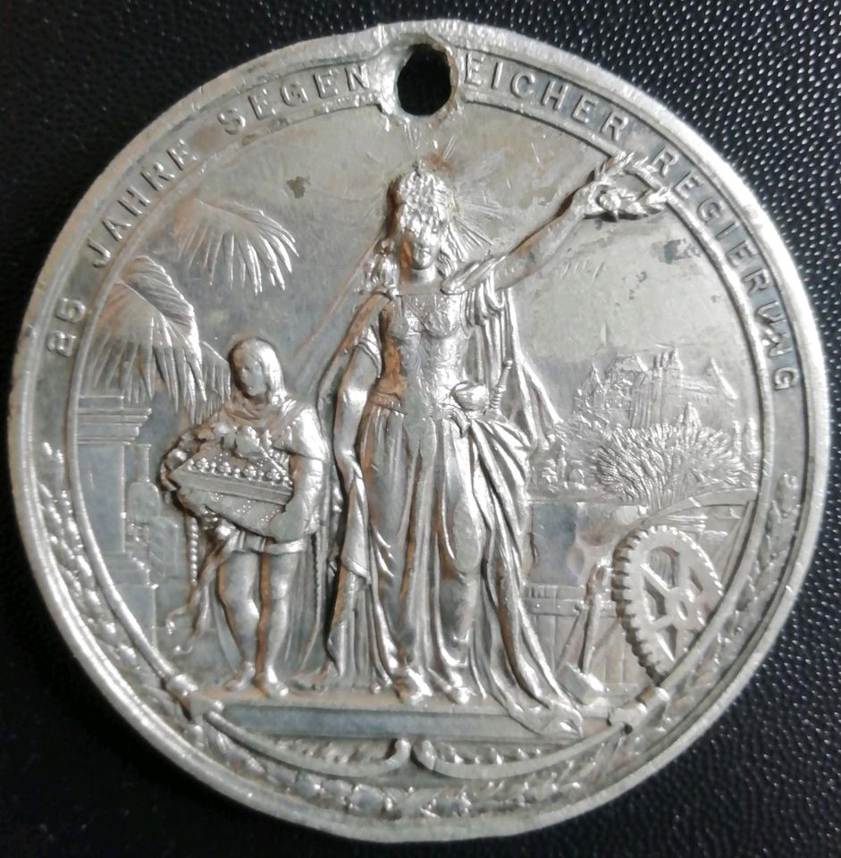 Medaille Sachsen 1898 Albert 25 Jahre segensreicher Regierung in Radebeul