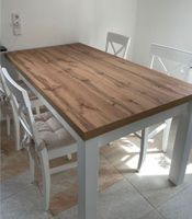 Ausziehbarer Esstisch weiß - Holz 160-210 x 90 cm + 8 Stühl Hessen - Usingen Vorschau