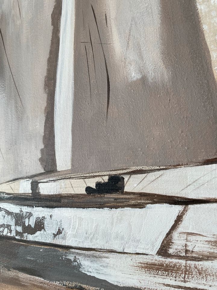 Bild in Acryl Segelboot gespachtelt 80x80cm maritim Deko Geschenk in Oering
