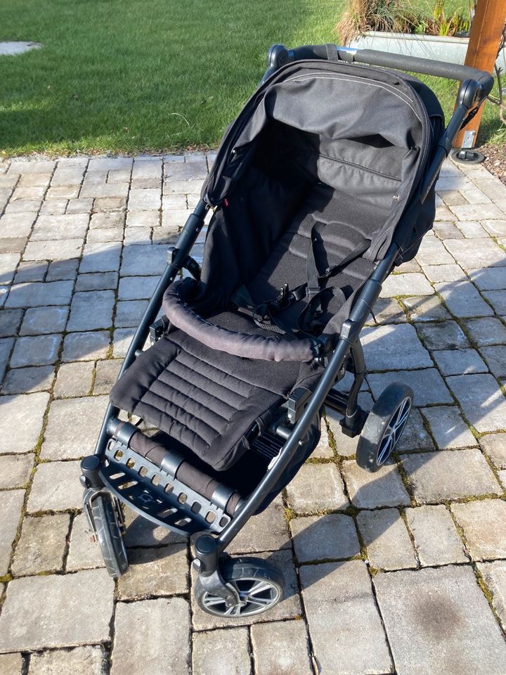 Gesslein Buggy S4 schwarz mit grauem Kinderwagenaufsatz, wie Neu in Ebensfeld